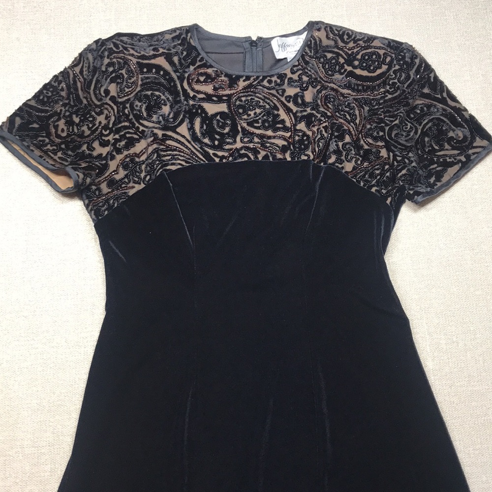 Jeffrey & Dara Evenings by Tom Barra Black Beaded Mini Dress